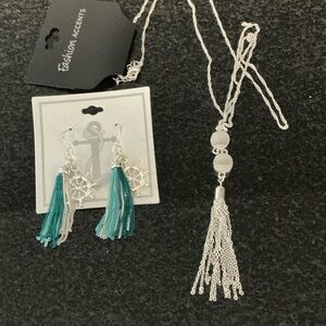 Silver and Teal Jewelry Set